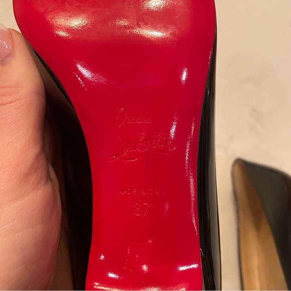 NWT ❤️ Christian Louboutin Pyramidame 45 Black Parent Square Toe Pump w/ Spikes - Picture 8 of 11